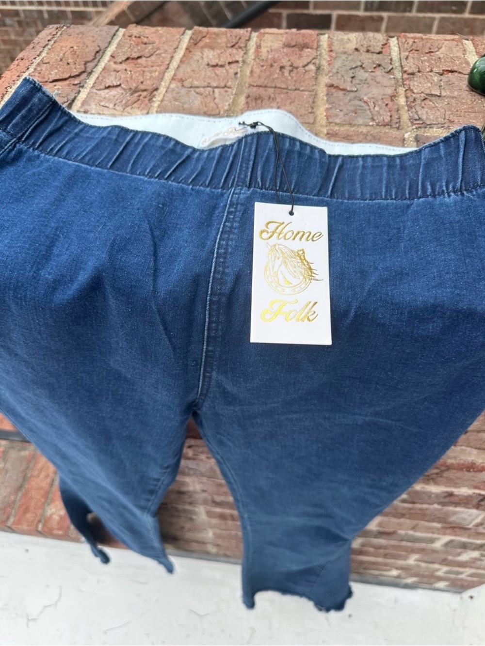 Dark wash jeans with Elastic Waist-L